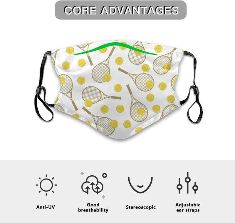 Beubebim Cute Dolphins Wave Face Mask Adult Washable Reusable Pleated Anti Dust Mask with 2 Filter for Women Men Decorative - Image 3